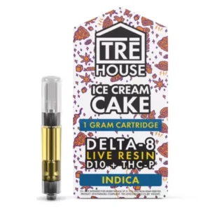 Ice Cream Cake Tre House D8 Live Resin D10+THC-P Cartridges 1G